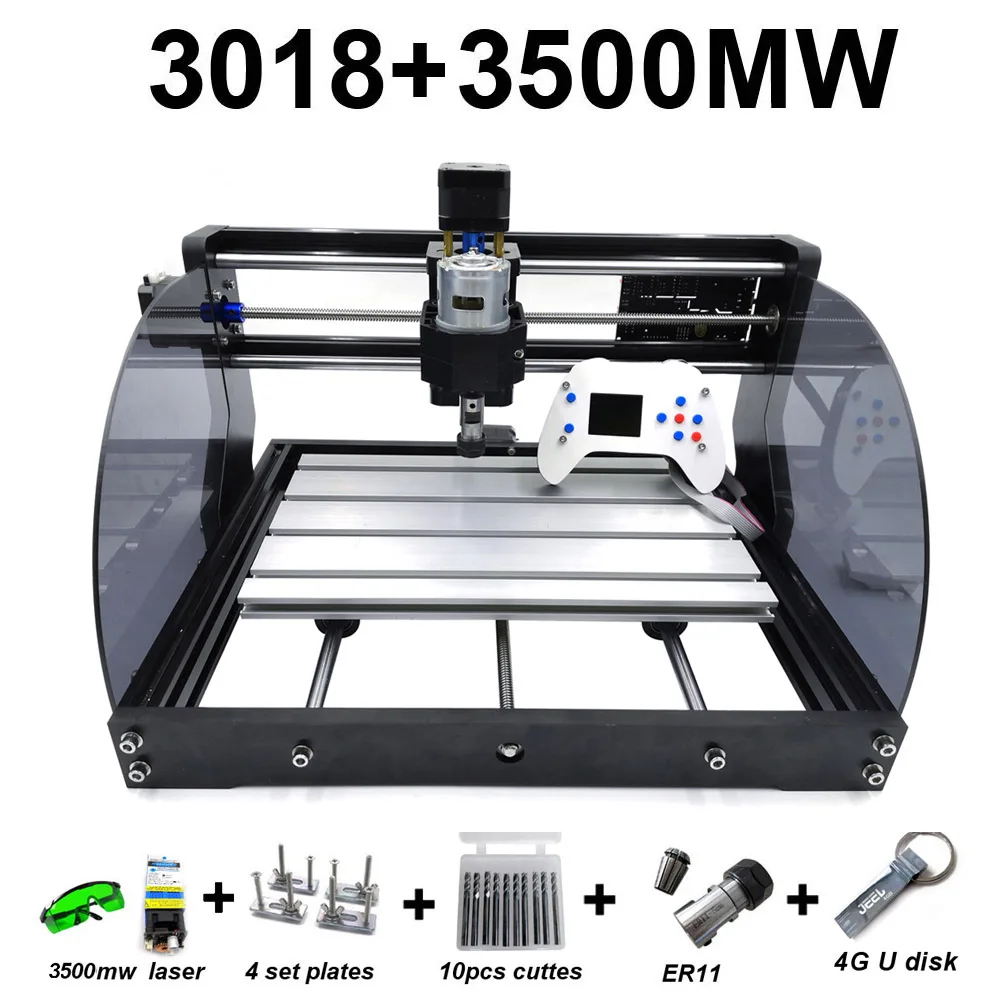 3.5W CNC 3018 Max+Offline Laser Engraver Wood DIY CNC Router Machine,Pcb Milling Machine,Wood Router,GRBL Control,Craved On Metal - Цвет: 3.5W