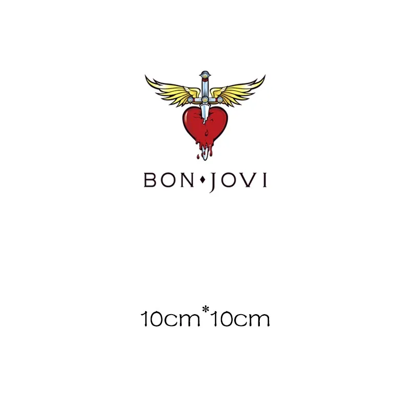 Наклейки полоски на одежде Bon jovi патч термостойкая одежда применение друг друга железа на заплатках аппликация полоса