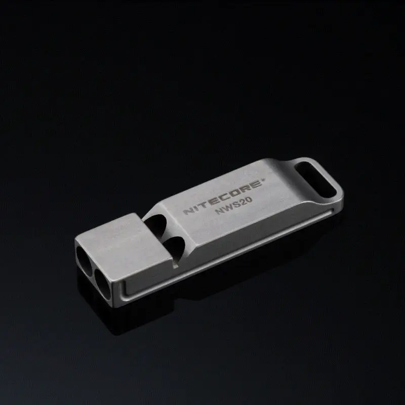 

1PCS Nitecore NWS10 NWS20 Emergency Lifesaving Whistle Titanium Pore Structure 120db Camping Lifesave SOS Survival Necklace Tool