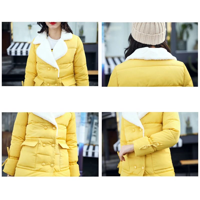 2017 fur turn down collar women winter coat female outerwear parka ladies thick warm long jacket slim jaqueta feminina | Женская одежда