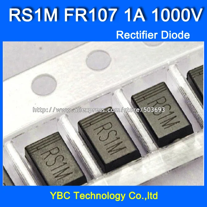 200 шт./лот RS1M FR107 1A/1000V SMD выпрямительный диод быстрого восстановления|diode low forward