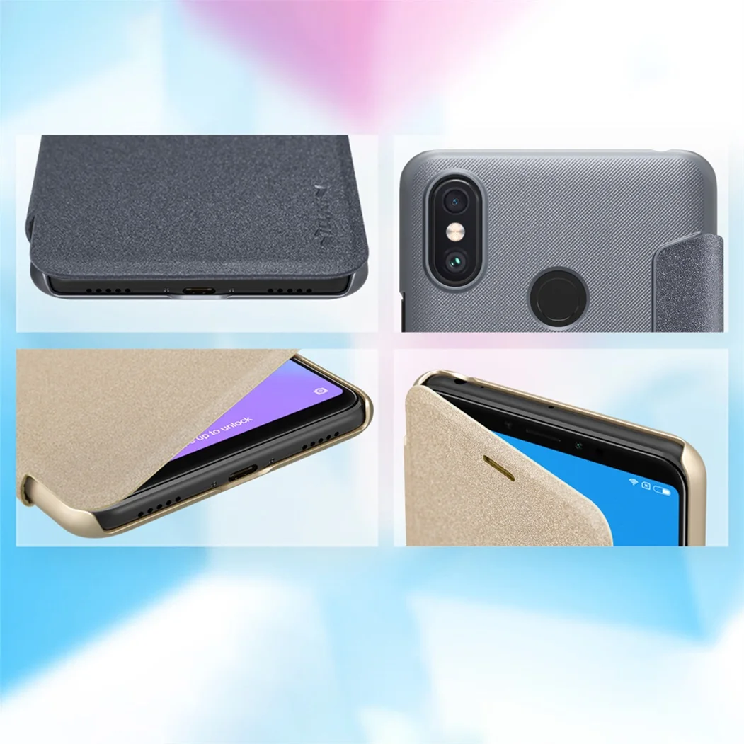 Xiaomi Mi Max 3 Чехол книжка NILLKIN Sparkle супер тонкий флип чехол из искусственной кожи для