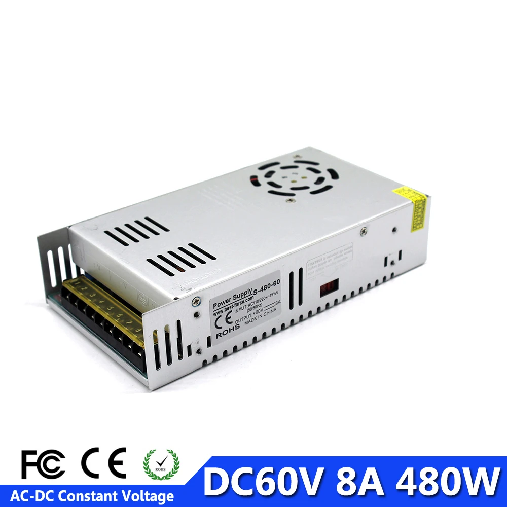 DC60V 480W источник питания импульсный трансформатор постоянного напряжения 110V 220V AC