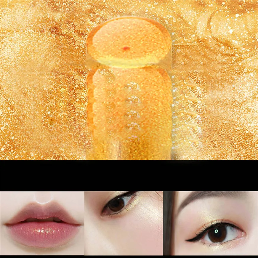 2017 блестящая золотистая помада блеск пигмент металлик для губ стойкие тени век