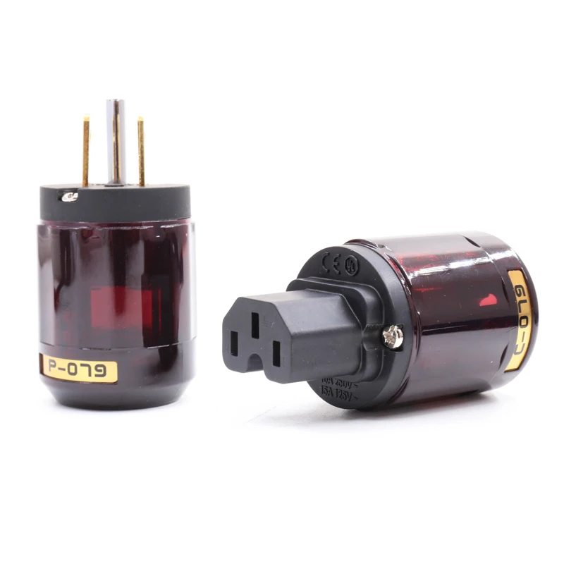 1 pair P-079 Gold Plated US Power plug + C-079 IEC Connector For audio DIY power cable | Электроника