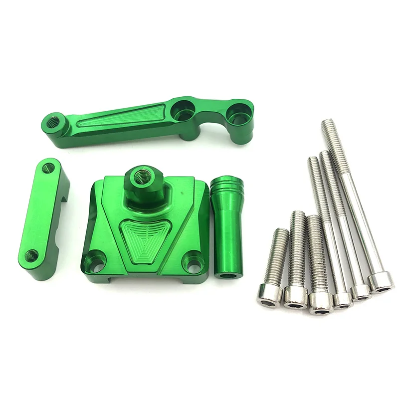 green Для Kawasaki NINJA 250R EX250 2008-2012 11 мотоциклетный стабилизатор демпфер руля Монтажный кронштейн держатель комплект поддержки Se - Цвет: green