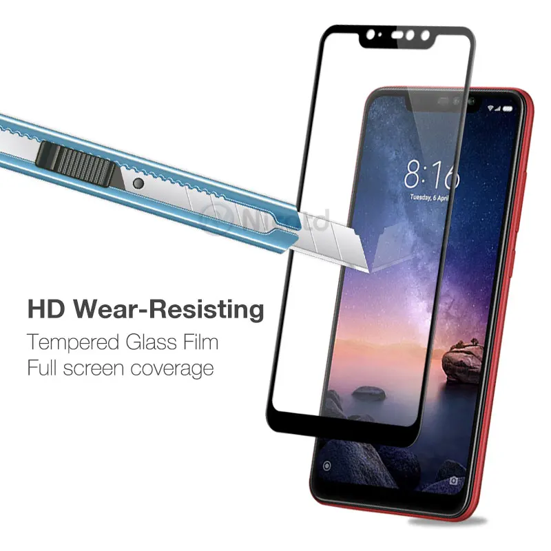 Закаленное стекло Nicotd для Redmi Note 6 Pro защитная пленка на полный экран Xiaomi 6A 6pro 4X 4pro