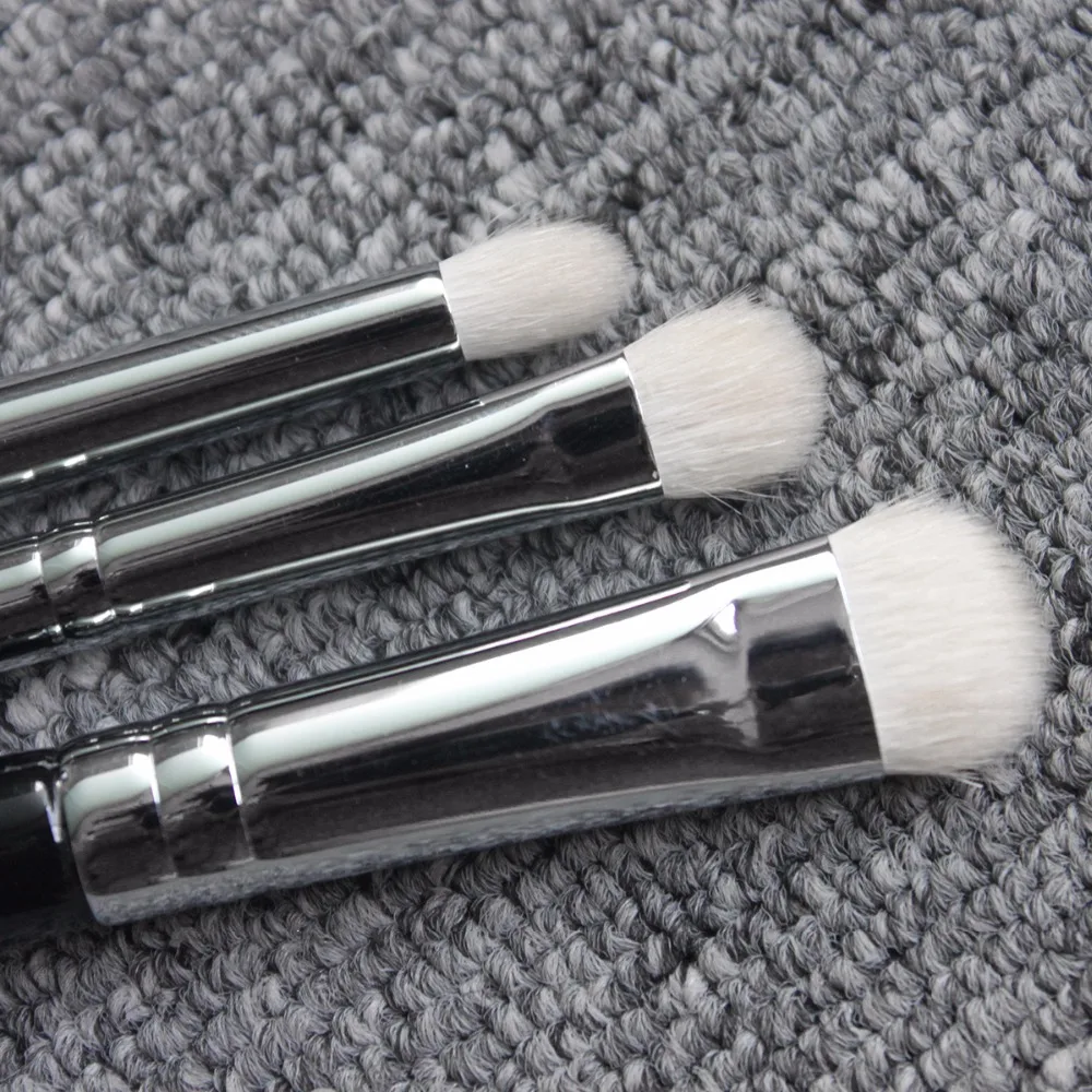 HAPPY MAKEUP Профессиональный набор кистей для макияжа из натурального козьего волоса, медный наконечник, пудра, Базовая кисть для теней, 10 шт. в комплекте, мешочек