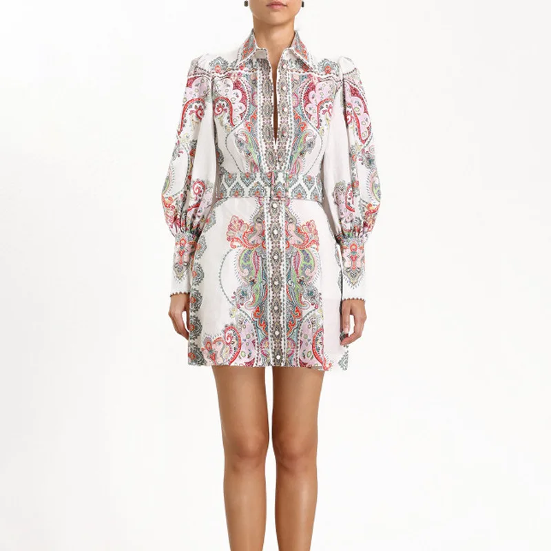 Винтажное платье мини с рукавом фонариком элегантное кружевное шифоновое