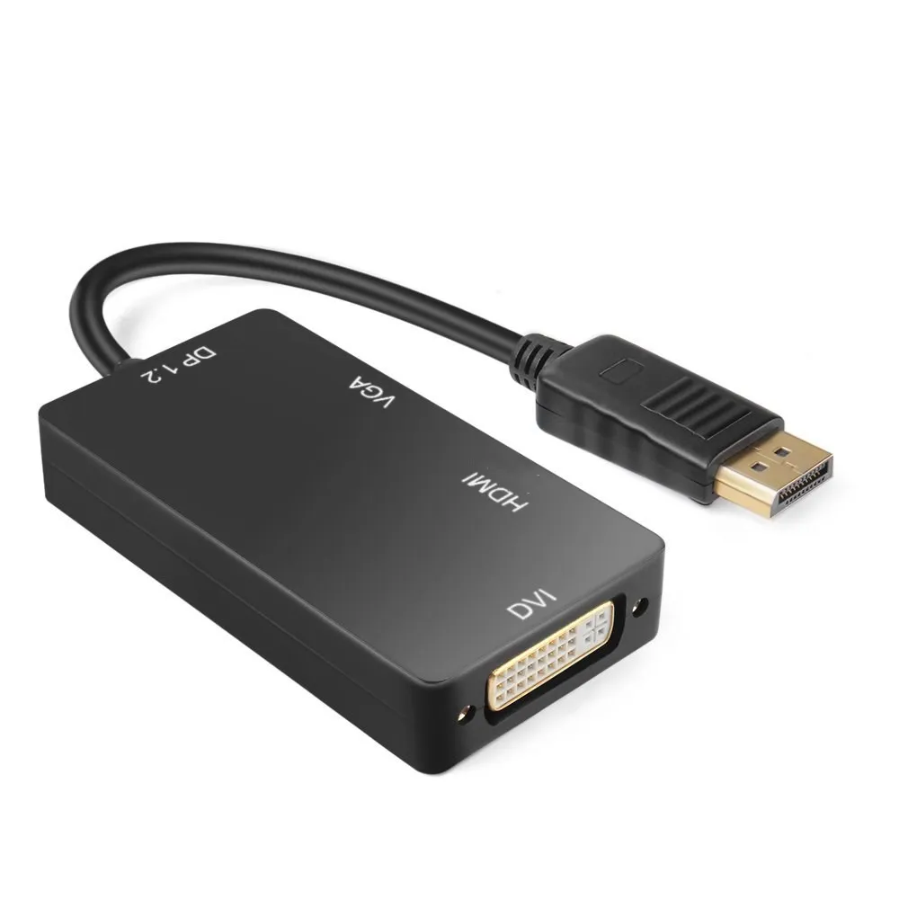 3 в 1 дисплей Порты и разъёмы DP To HDMI -compatibleDVI VGAAdapter кабель 1080PDisplay конвертер разъема