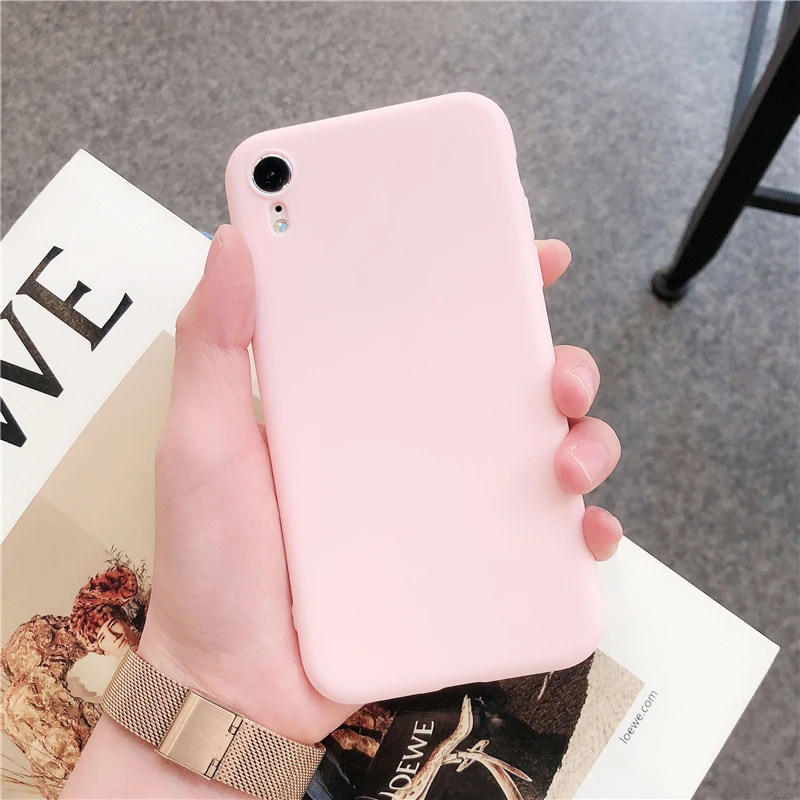 Wixcen простой однотонный желтый розовый Силиконовый чехол для Iphone XS Max XR