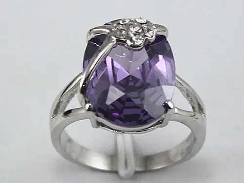 5 цветов! Изящное розовое/красное/фиолетовое/желтое/синее циркониевое кольцо с