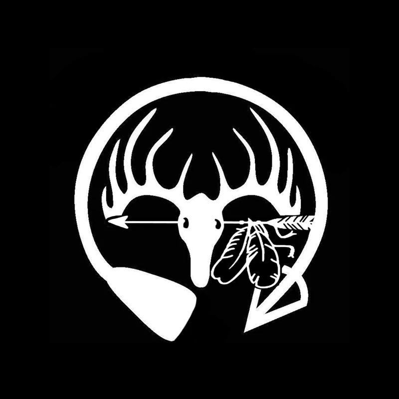 QYPF 12.1*12.6CM Fashion Archery Hunting Deer Antlers Decor Car Modelling Sticker Silhouette Vinyl C16-1736 |