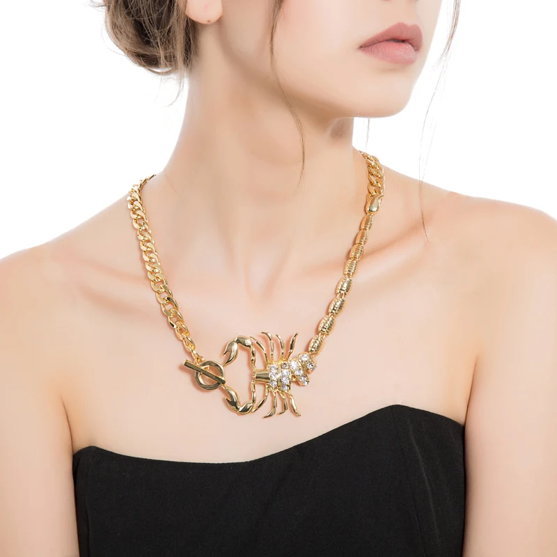 Ожерелье с подвеской в виде скорпиона для женщин высокое качество нержавеющая