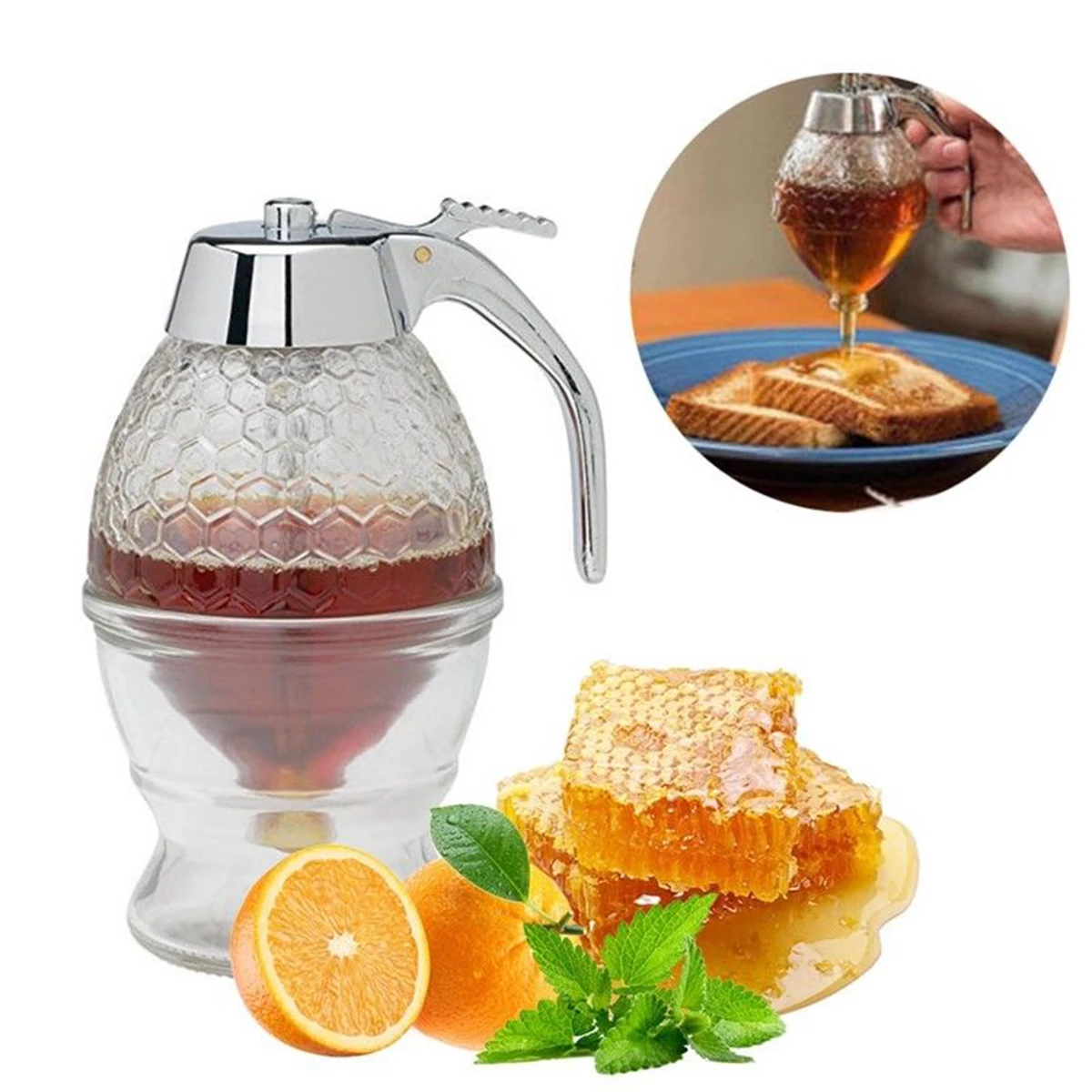 Дозатор меда в баночке контейнер чашка портативный акриловый мед банка для