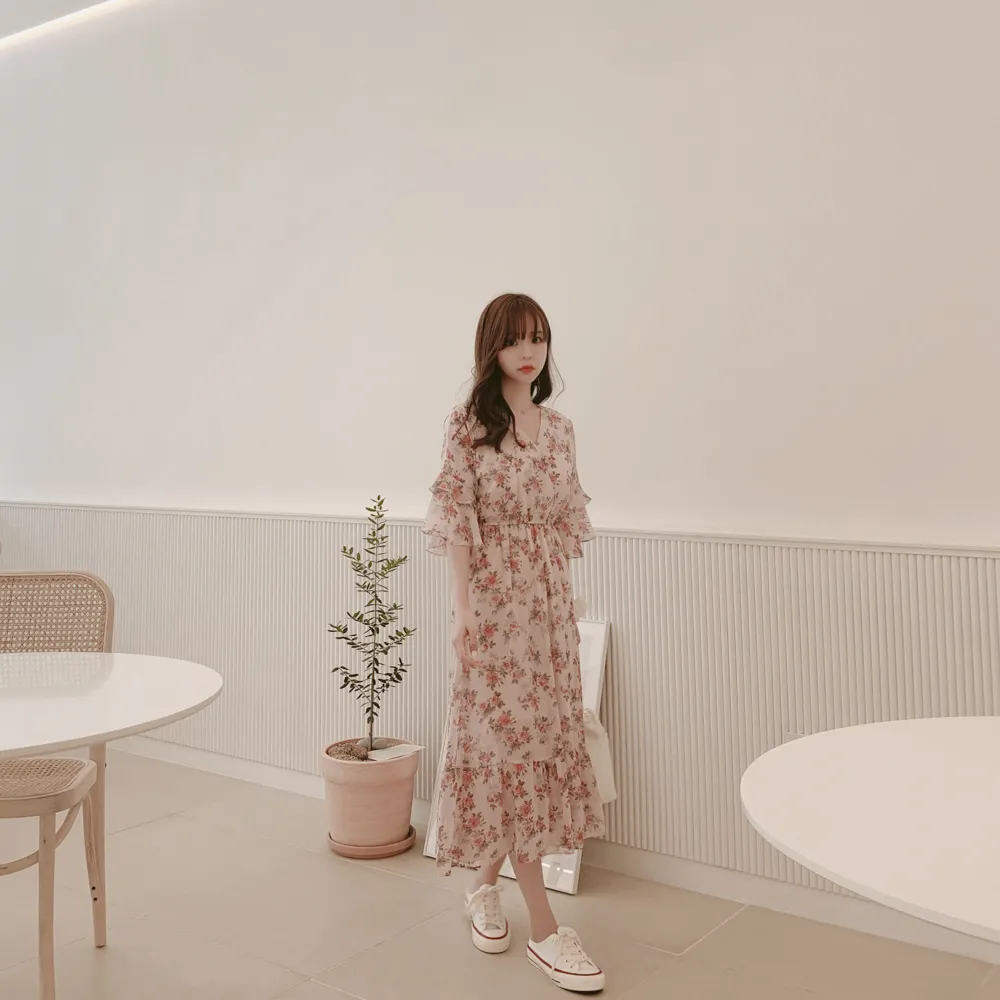 Большие размеры, летнее платье для девочек, Boho, вечерние, женские, винтажные платья, шифоновое, синее, розовое, с принтом, с коротким рукавом, женские платья, LongRobe Vestido
