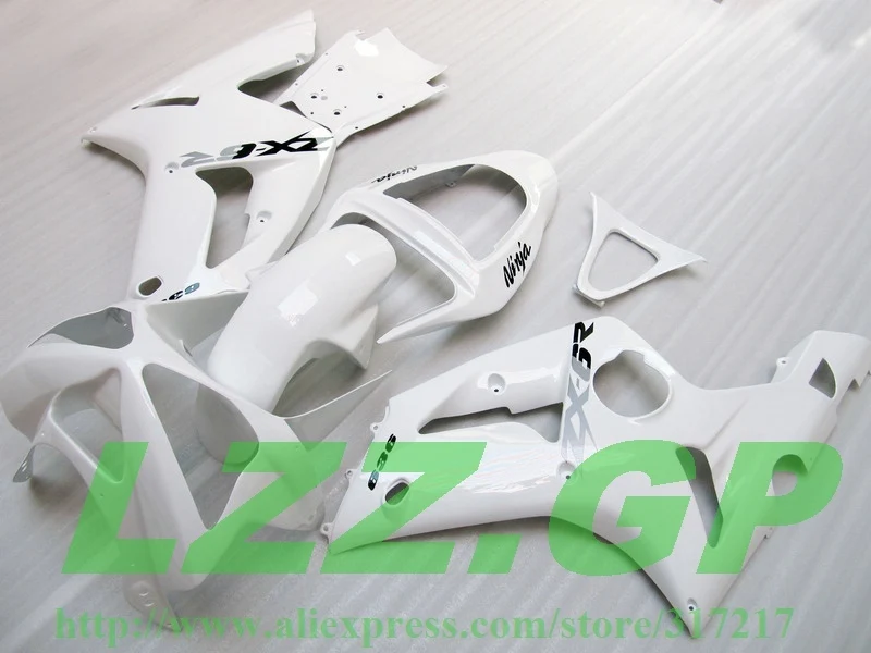 

White fairing kit FOR KAWASAKI NINJA ZX 6R 636 03 04 ZX-6R 03-04 ZX6R 2003 2004 ZX 6R 03 04 fairings SM09 LZZ.GP