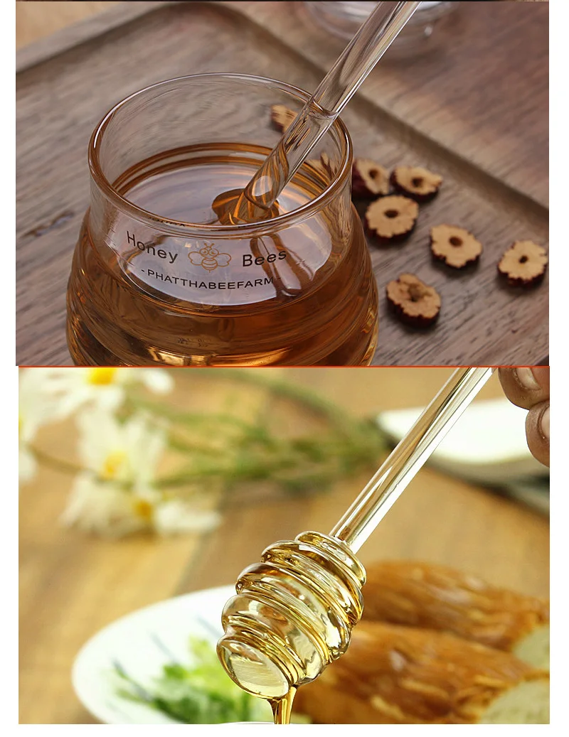 Высококачественная прозрачная стеклянная банка для меда варенья Кухонное