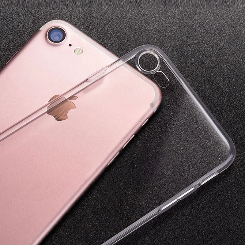 Ультратонкий Мягкий Прозрачный чехол из ТПУ для iPhone 8 7 Plus прозрачный силиконовый