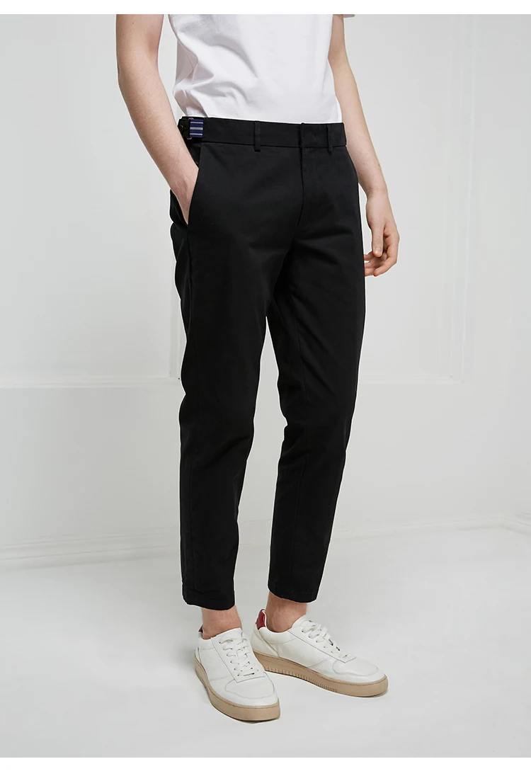 JackJones мужские хлопок облегающие черные укороченные брюки длиной до щиколотки 219114518