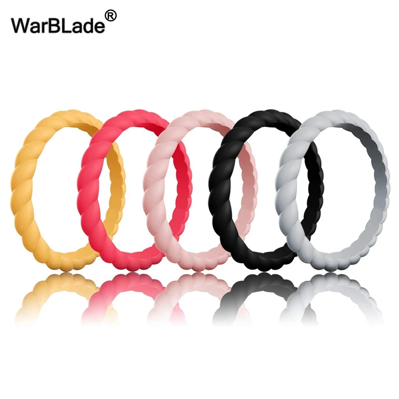 Модное тонкое плетеное Силиконовое кольцо 3 мм для женщин обручальные кольца