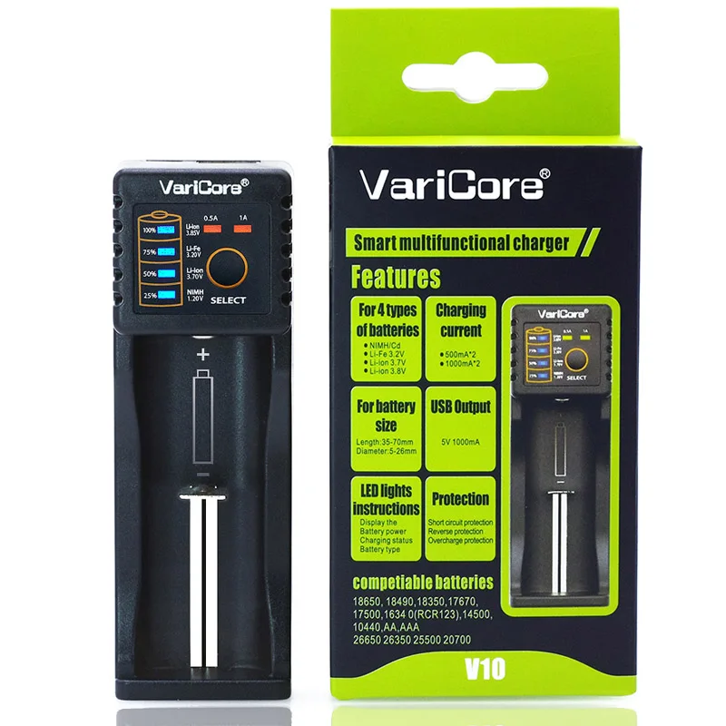 Умное зарядное устройство VariCore V10 USB смарт-зарядное 5 В 1 А 2 3 в 7 4 25 18650 26650