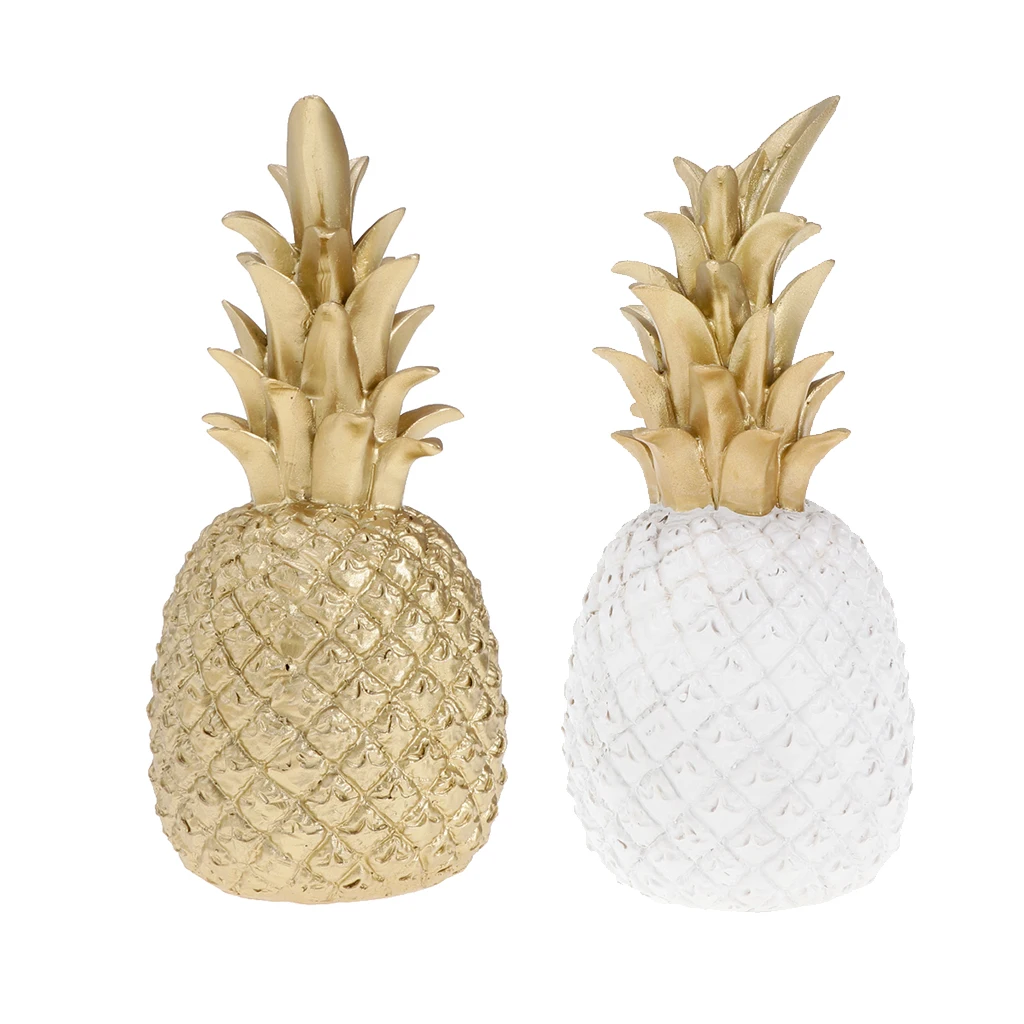 

2Pcs Creative Resin Pineapple Shaped Ornament Gift Home Tabletop Decor