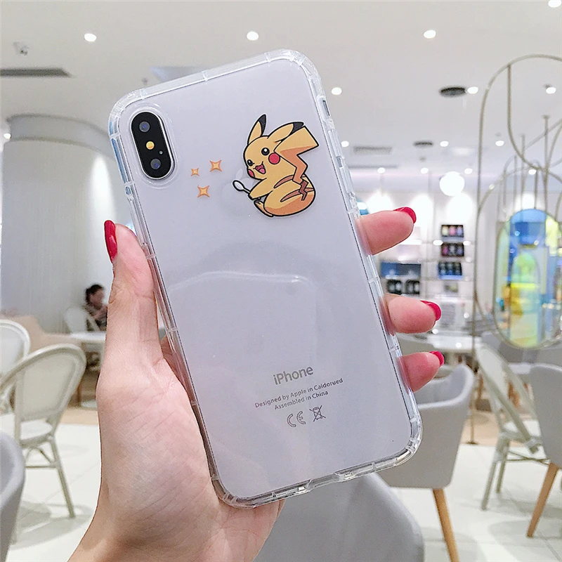 Мультяшный милый телефон Пикачу Apple чехол для iPhone 6 S 7 8 PLUS X XR XS MAX анти-осень все