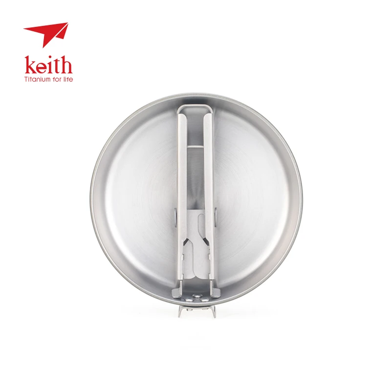 売却 をキース 140 ミリリットルチタンミニ卵フライパンポータブルと折りたたみハンドル調理器具ハイキングキャンプピクニック食器 Ti6032