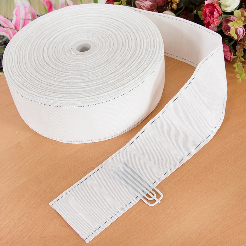 

10 meter curtain tape hook curtains accessories White cotton cloth thickening curtain cloth hook tape