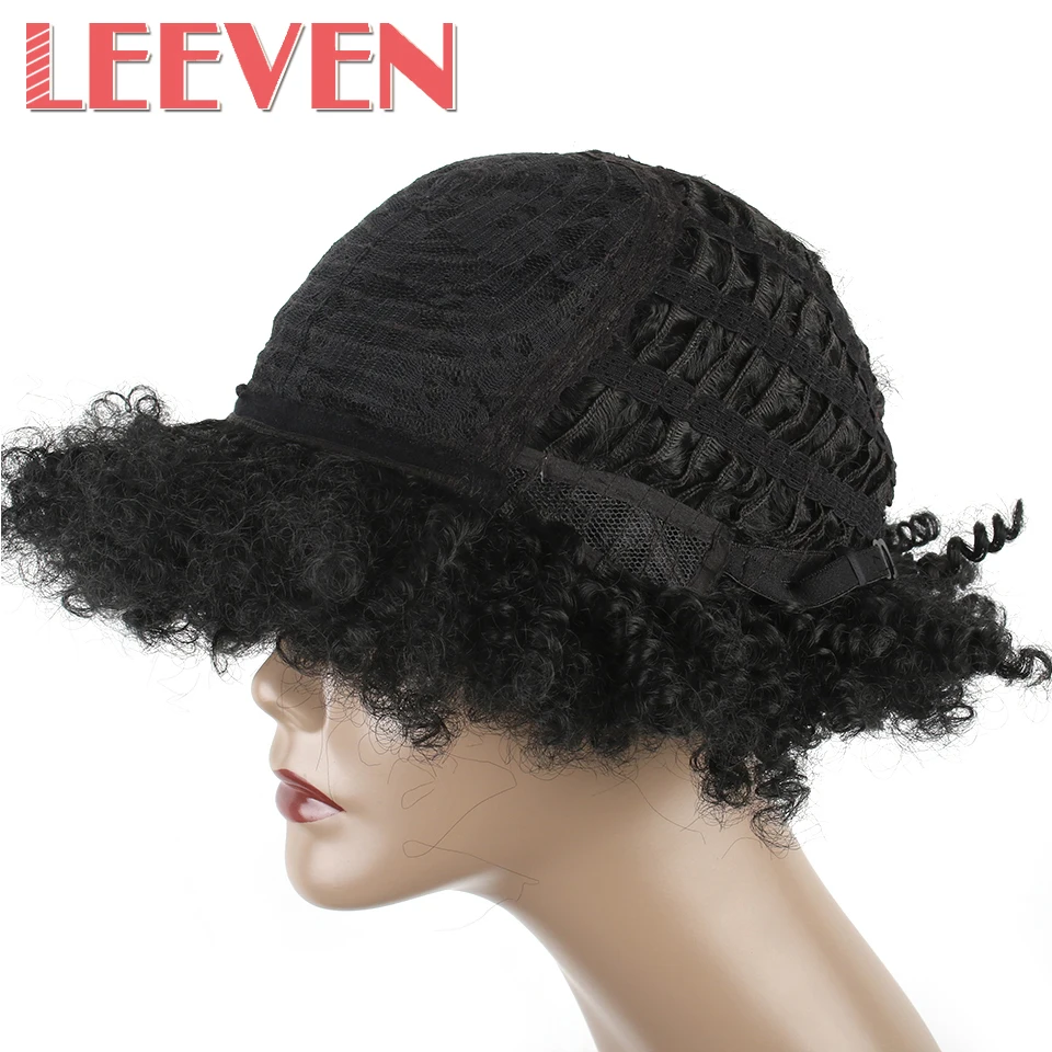 Парики из искусственных волос Leeven 6 " черные с регулируемой низкой