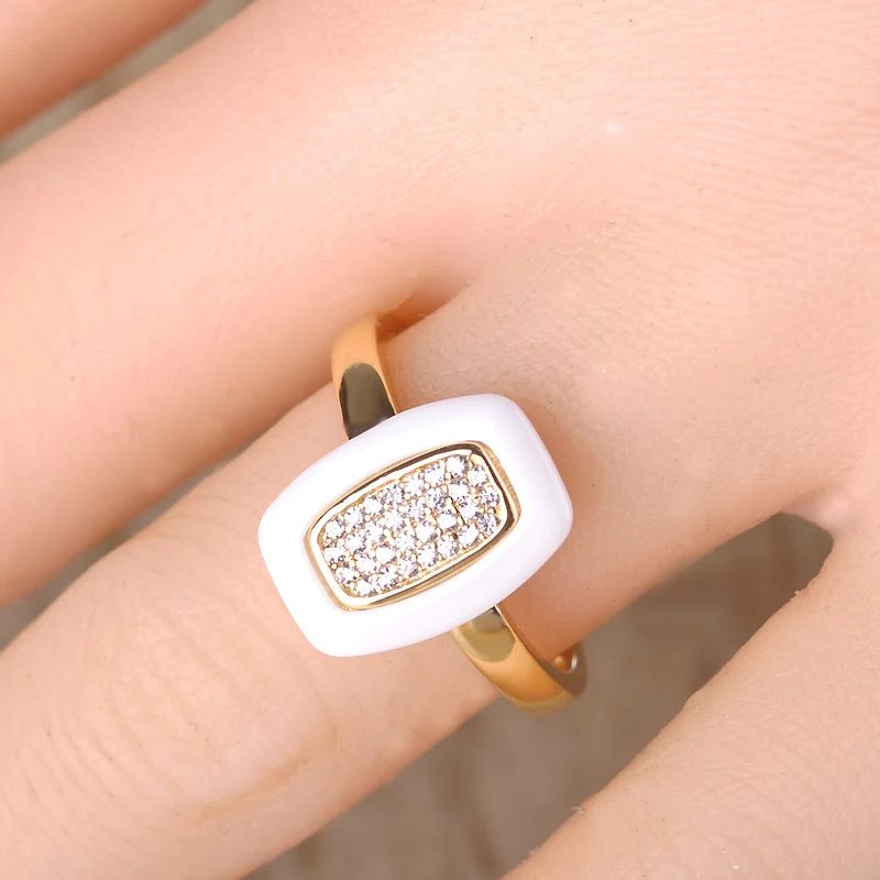 Funmor элегантный геометрический керамический полный Циркон ювелирный набор для