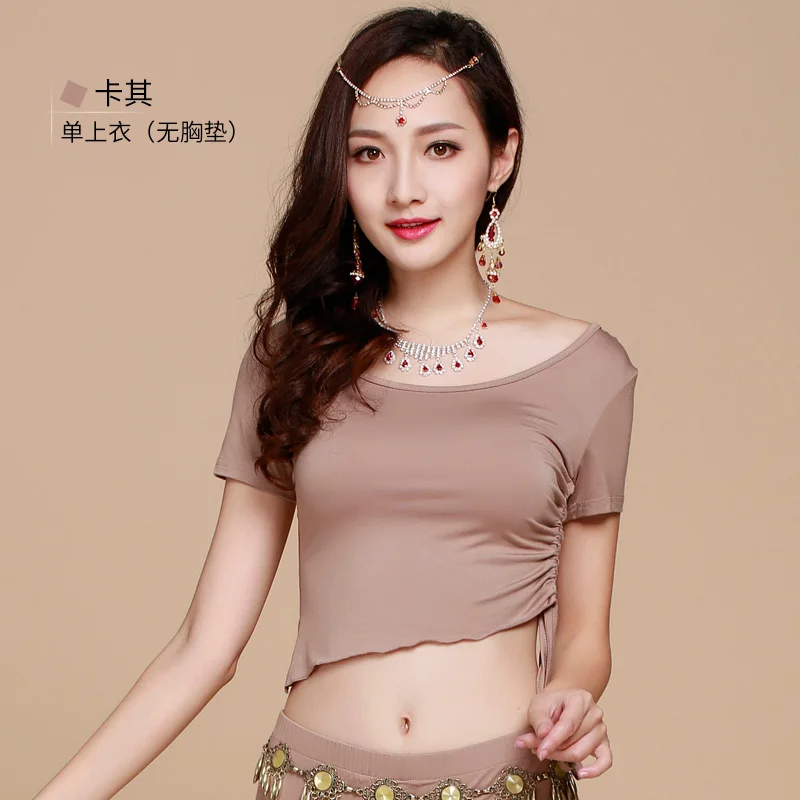 Женский костюм для танца живота футболка из модала с коротким рукавом и кулиской