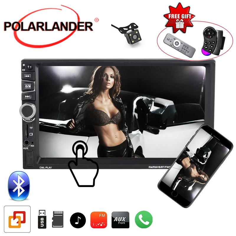 7 &quot2din автомобильное радио Bluetooth FM/TF/USB/AUX MP5 стерео Зеркало Ссылка для Android