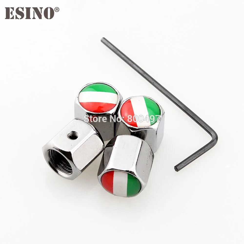 4 x Car Styling Italy National Flag Anti-theft Stainless Wheel Tire Valve Stems Caps Stem Air | Автомобили и мотоциклы
