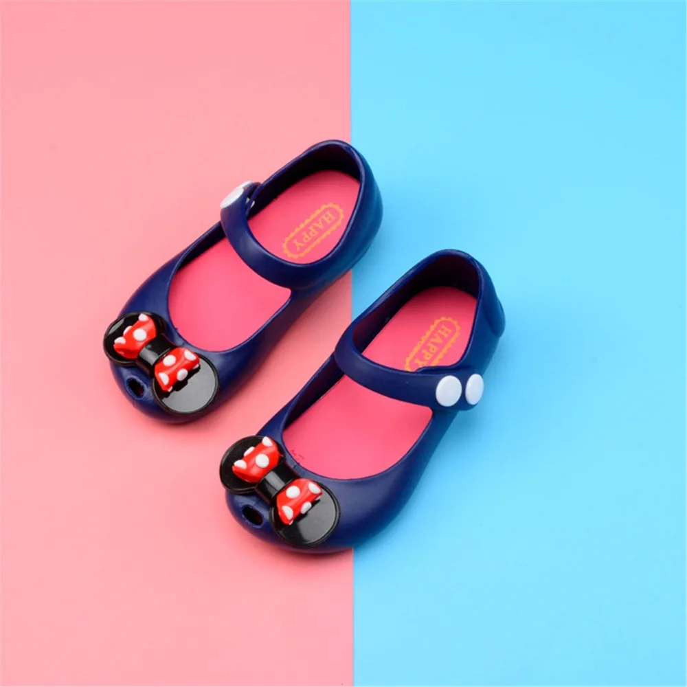 Girl's New Arrival Princess Big Cute Bow Decor Mini Melissa Summer Sandals Casual Fashion Round Toe Jelly Shoes Flat Beach | Детская