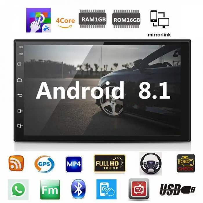 Автомобильный радиоприемник с навигацией GPS плеер Bluetooth Full HD 1080P 7 дюймов wi-fi музыка Оперативная память 1 ГБ DJA99
