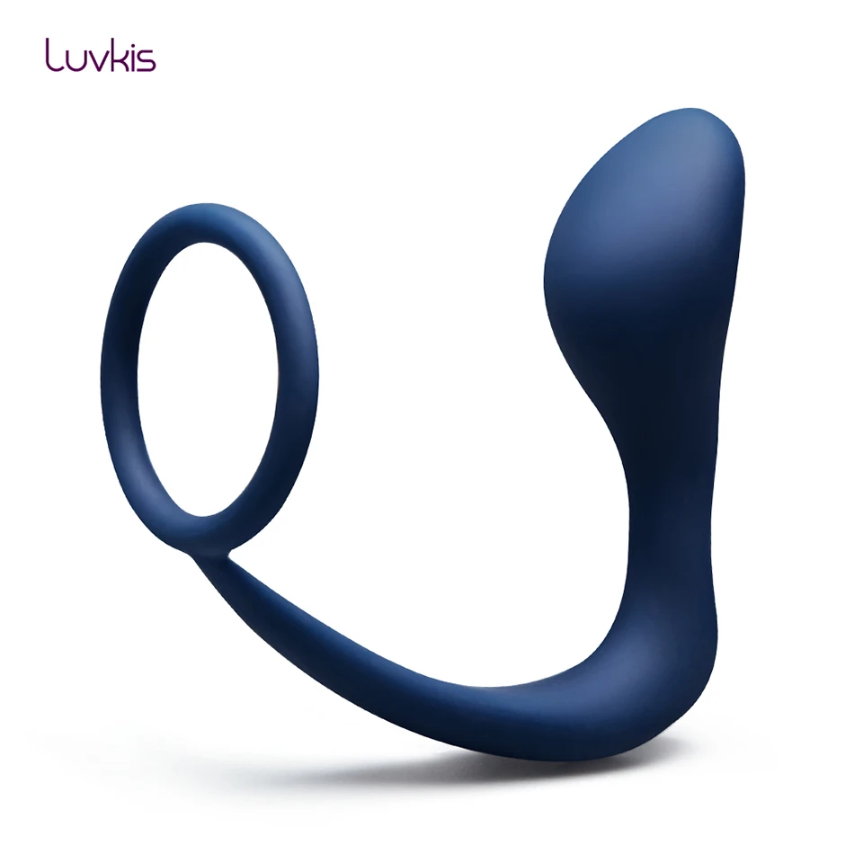 Luvkis член с кольцом Анальная пробка улучшение эрекции силиконовый мужской