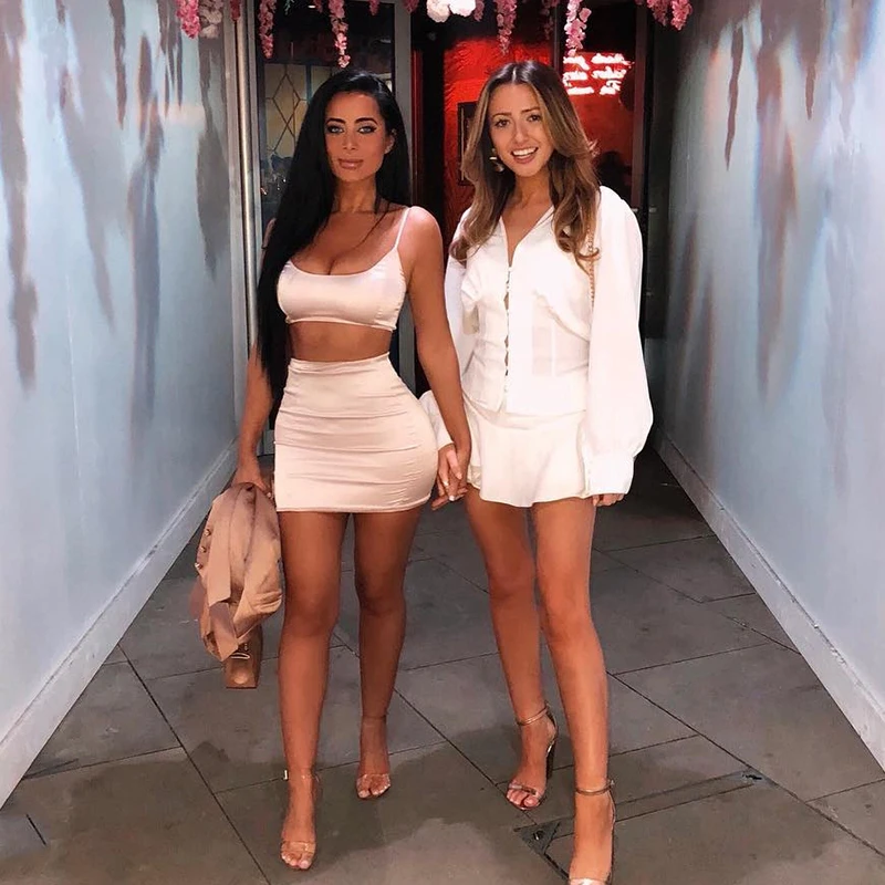 Женское атласное платье с открытой спиной Parthea розовое облегающее комплект из 2