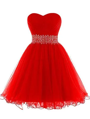 Красный Doragrace vestidos de festa милое, без рукавов, с кружевом, Короткие тюлевые коктейльные платья - Цвет: Красный
