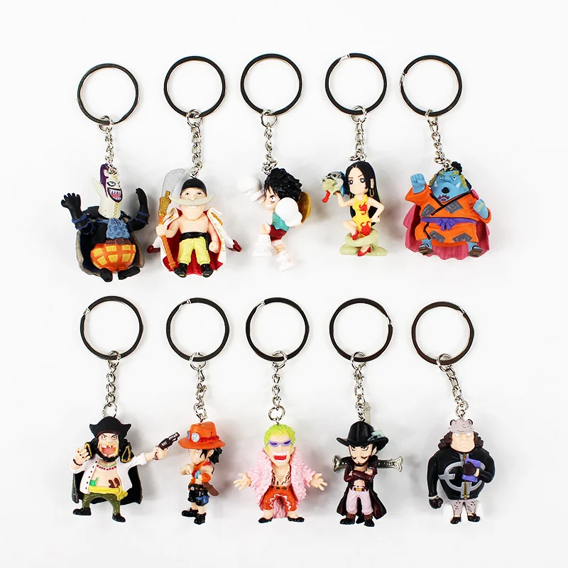 4 5 см 10 шт./лот цельный брелок Луффи Эйс Хэнкок Jinbe Mihawk Эдвард дофламинго Кума