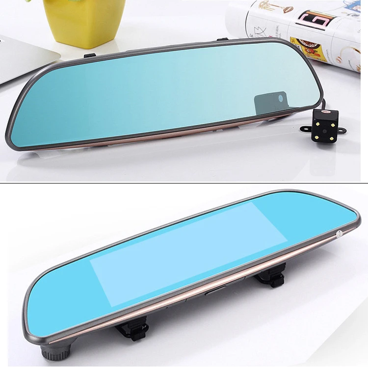 Full HD 1080P 7 Inch IPS Touch Screen Dual Lens Car Camera Rearview Mirror Auto DVR Dash Cam Video Night Vision WDR Imaging | Автомобили и