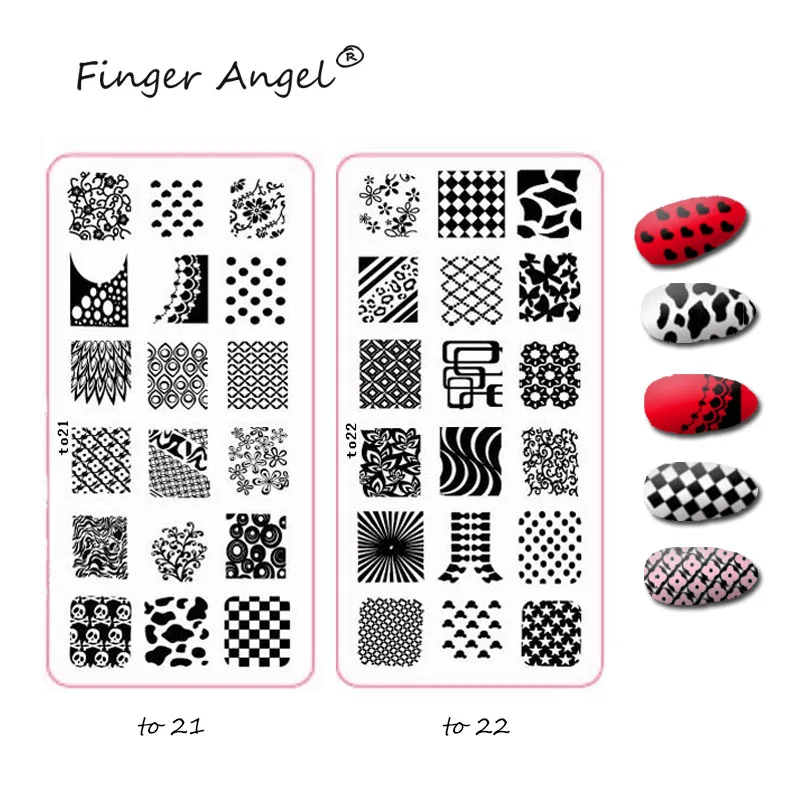 Finger Angel 1 шт. 6*12 пластины для штамповки ногтей штамповочная пластина с сердечками