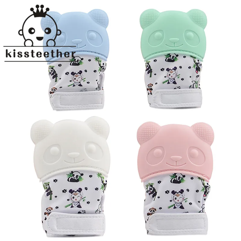 Mordedor de silicona de Panda Golves para beb&eacute;, accesorios de lactancia, tela suave y transpirable, mordedor de silicona colorido visual, 1 ud.-0
