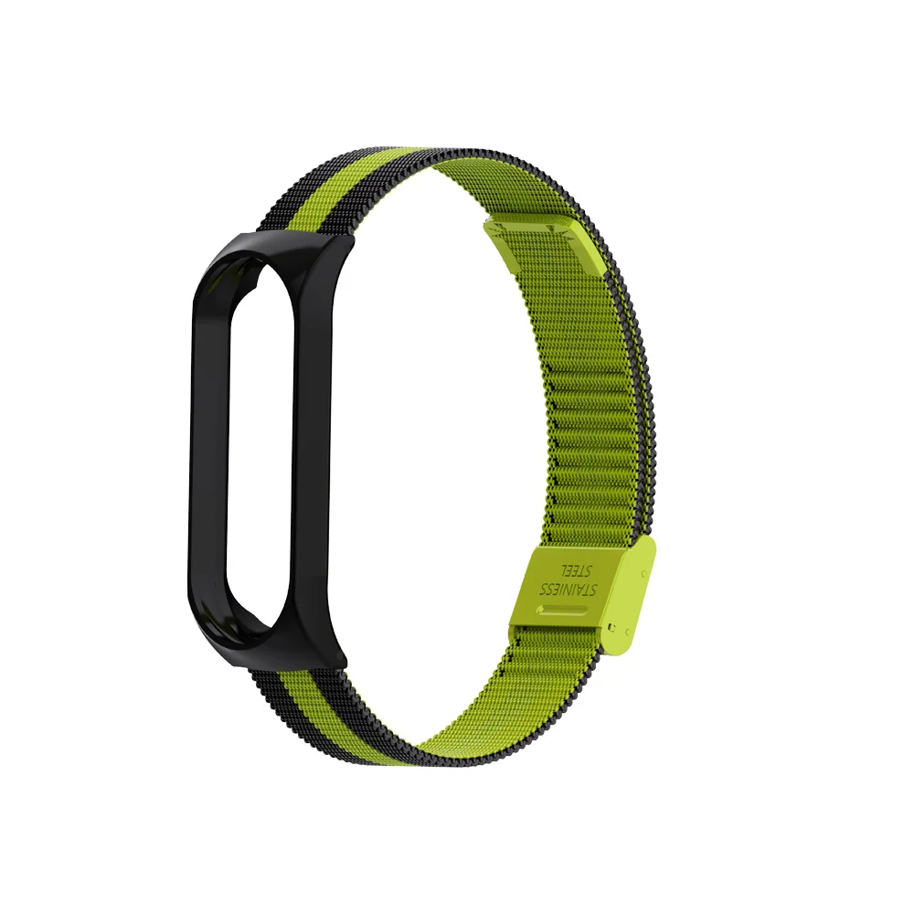 black green Металлический ремешок для mi band 4 mi Band 3 Smart Band ремешок для Xiaomi mi Band 4 аксессуары для смарт-браслета сменный ремешок mi Band - Цвет: black green