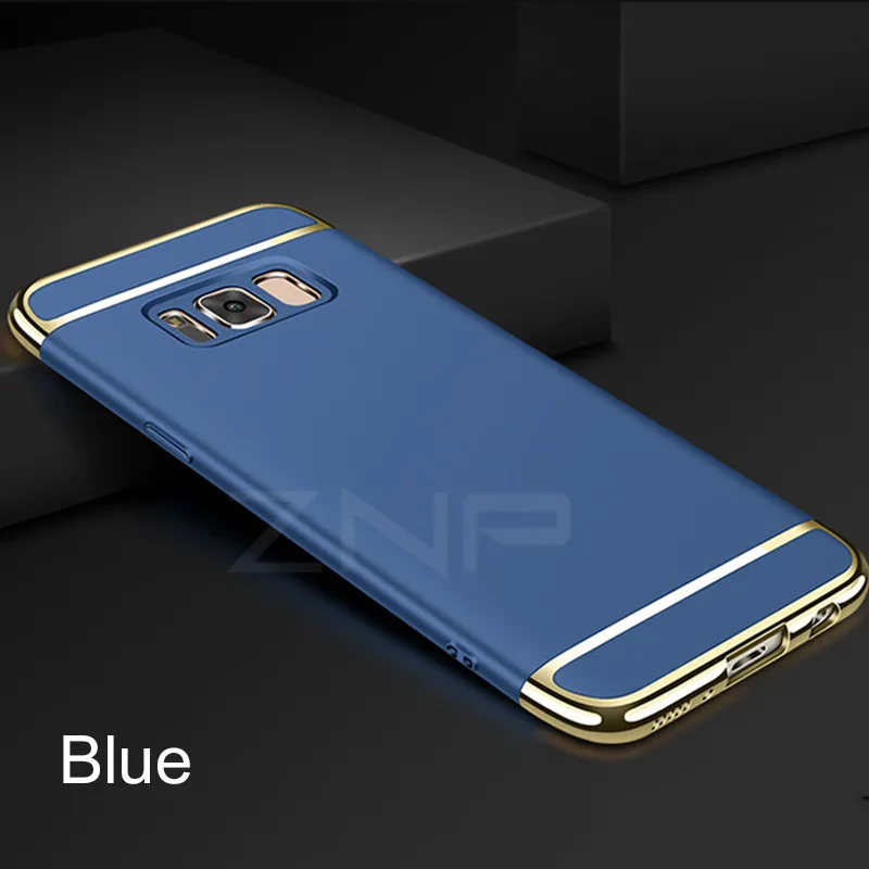 Синий ZNP Роскошный ультра тонкий противоударный чехол для samsung Galaxy S8 S8 Plus S9 тонкий полный чехол для samsung S9 S9 Plus S8 чехол для телефона - Цвет: Синий