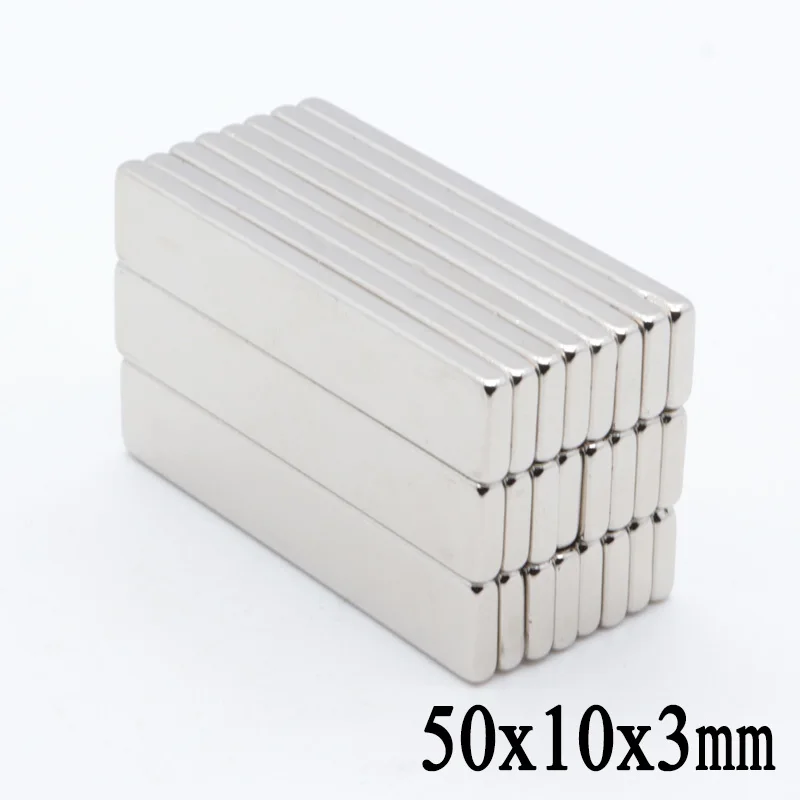 20 штук 50x10x3 мм очень крепкий блок мощные неодимовые магниты 50*10*3 редкоземельных магнитов N35 магнит