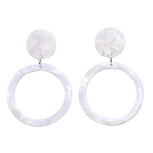 white round Леопардовые длинные висячие серьги для женщин черепаховый ацетат Смола акрил Za Сердце Звезда круг серьга геометрической формы Pendientes - Окраска металла: white round