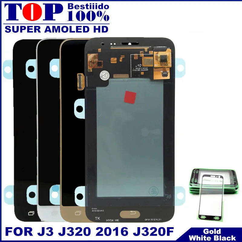 Супер AMOLED J320 lcd для samsung Galaxy J3 J320 J320F J320H J320FN lcd дисплей кодирующий преобразователь сенсорного экрана в сборе Замена