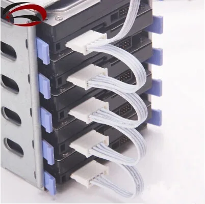 ПК сервер 4pin IDE Molex 1 до 5 SATA адаптер кабель питания сплиттера шнур 18AWG белый для HDD SSD